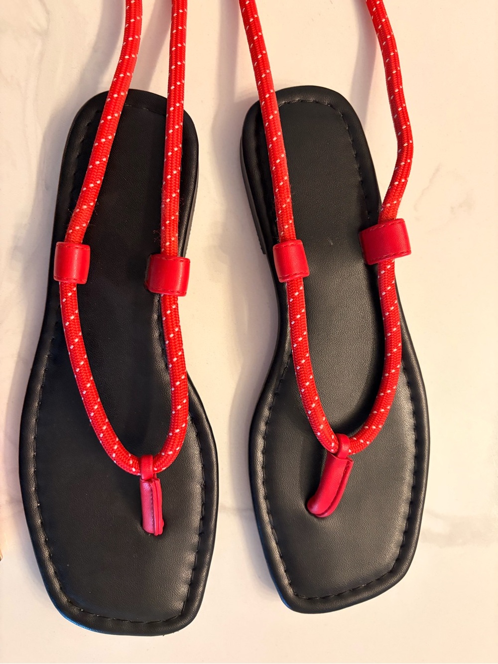 Flame Red Cord Wrap sandals size 5